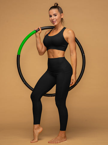 Mid Rise 7/8 Pocketed Leggings Air Vent Tank Yoga Set