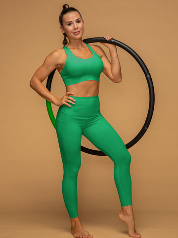 Mid Rise 7/8 Pocketed Leggings Air Vent Tank Yoga Set