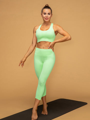 Air Vent Tank Top Low Waist Cropped Leggings Set