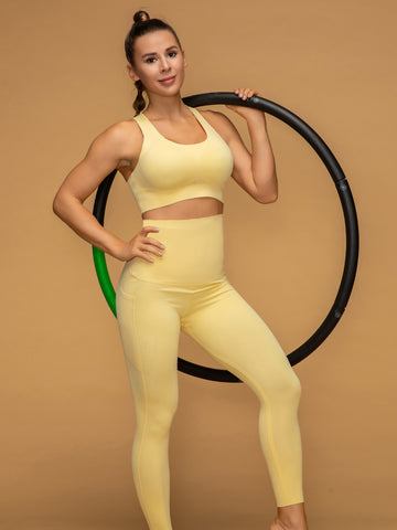 High Rise 7/8 Pocketed Leggings Air Vent Tank Workout Set