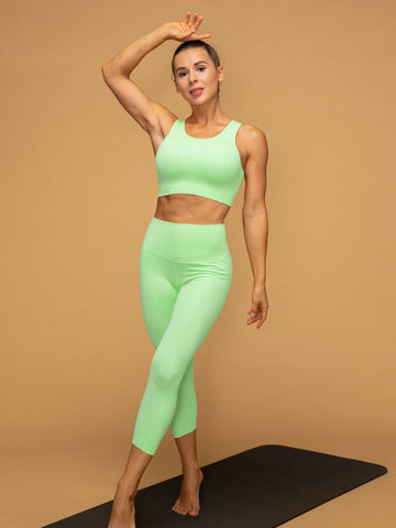 Mid Waist Butt Lifting Cropped Tank Top Set