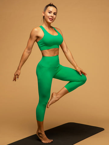 Mid Rise Cropped Leggings Air Vent Crop Top