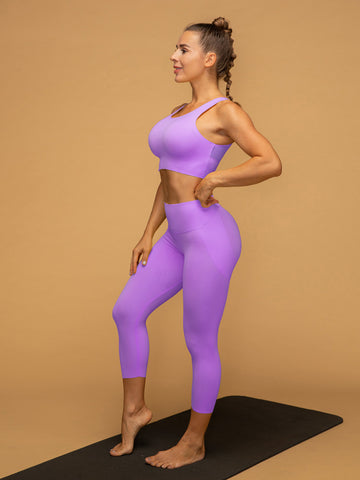 Low Waist Cropped Gym Leggings Tank Top Set