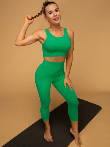 Air Vent Tank High Waist Cropped Leggings Yoga Set