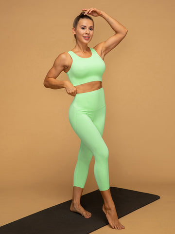 High Waist Cropped Tank Top Buttery Soft Set