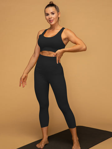 Air Vent Tank High Waist Cropped Leggings Yoga Set
