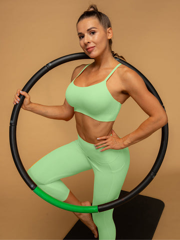 Thin Strap Sport Bra & Cropped Pocketed Leggings Set