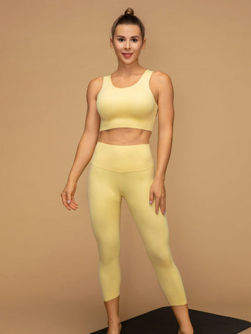 Mid Waist Butt Lifting Cropped Tank Top Set