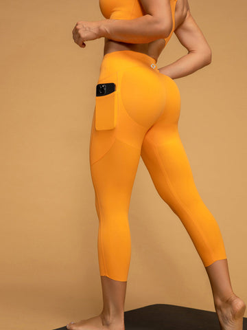 Buttery Low Waist Cropped Running Pocketed Leggings