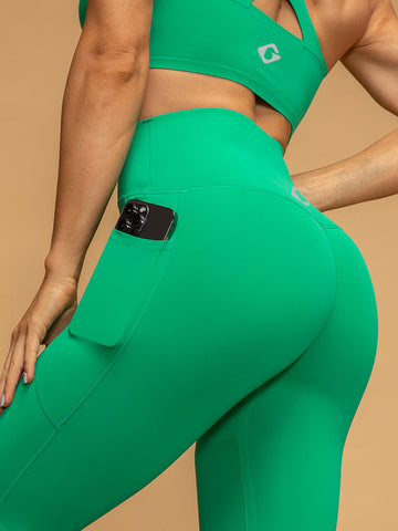 Casual Mid Rise 7/8 Leggings With Pockets Tank Set
