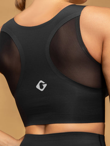 Cropped Tops Wide Racerback Seamless Workout Bra