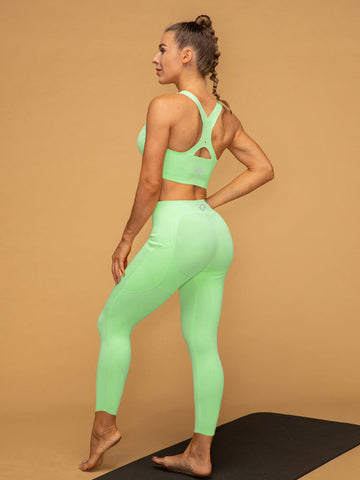 Low Rise 7/8 Pocketed Leggings Air Vent Tank Running Set
