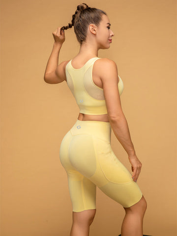 Mid Rise Pocketed Leggings Cropped Tank Set