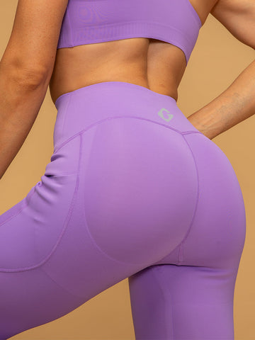 Mid Rise Pocketed Leggings Cropped Tank Set