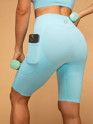 Mid Waist Tummy Control Seamless Running Shorts