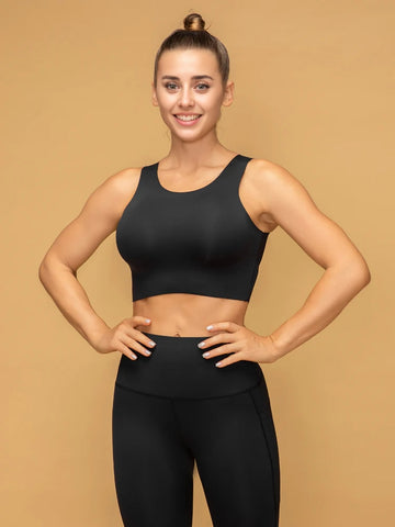 Cropped Tops Wide Racerback Seamless Workout Bra