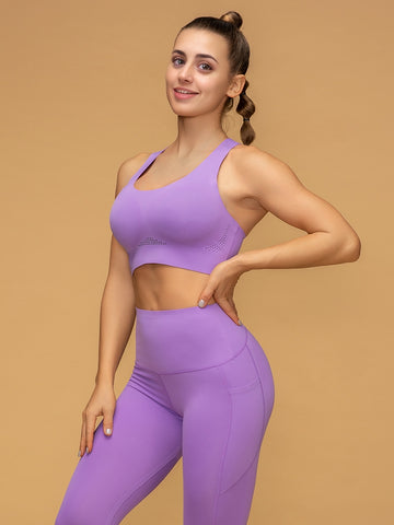 Air Vent Seamless Breathable Cross Back Sports Bra