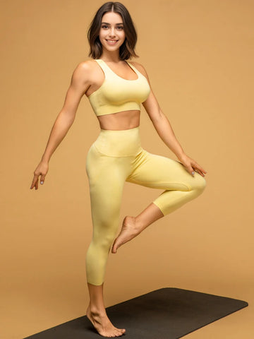 Mid Rise Cropped Leggings Air Vent Crop Top