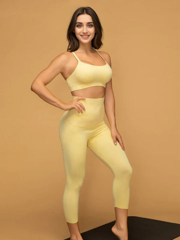 Soft Bra & High Rise Cropped Leggings Workout Sets