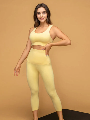 Air Vent Tank High Waist Cropped Leggings Yoga Set