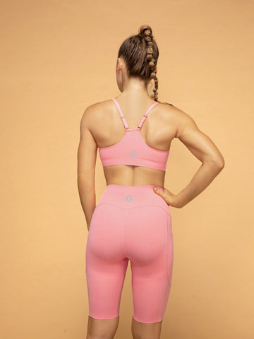 Thin Strap Bra & Low Waist Pocketed Shorts Sport Set