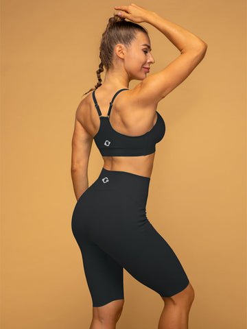 Thin Strap Bra & Mid Rise Short Leggings Running Set