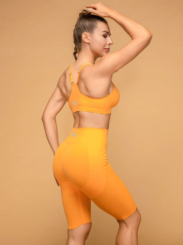 Thin Strap Bra & Mid Rise Short Leggings Running Set