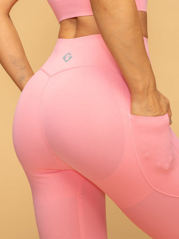 Thin Strap Bra & Short Leggings With Pockets Workout Set