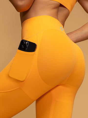 Thin Strap Bra & Short Leggings With Pockets Workout Set