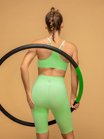 Thin Strap Bra & Short Leggings With Pockets Workout Set