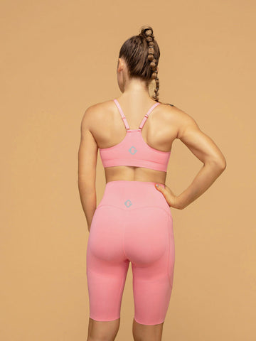 Thin Strap Bra & Short Leggings With Pockets Yoga Set