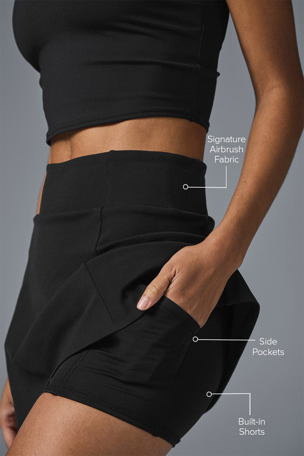 High-Waisted Shaping Tennis Skirt