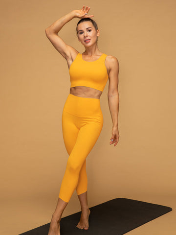 Mid Waist Butt Lifting Cropped Tank Top Set