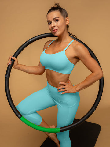 Thin Strap Sport Bra & Cropped Pocketed Leggings Set