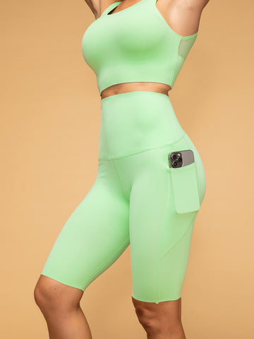 Mid Rise Pocketed Leggings Cropped Tank Set