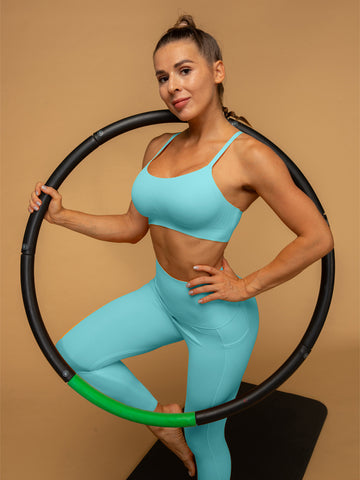 High Rise 7/8 Pocketed Leggings Thin Strap Top Sport Set