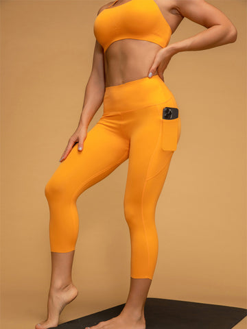 Buttery Low Waist Cropped Running Pocketed Leggings